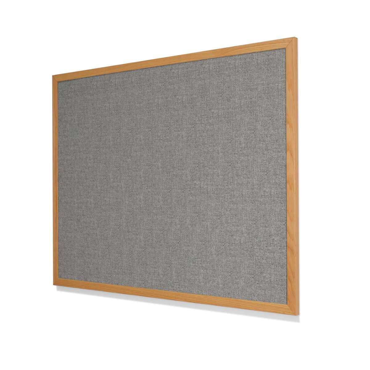 Guilford of Maine FR701 Grey Mix Cork Board with Narrow Red Oak Frame